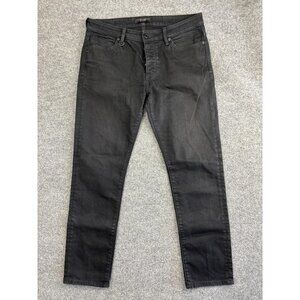 Neuw Denim Jeans Mens 33x34 Black Lou Slim Forever Black Button Fly Stretch